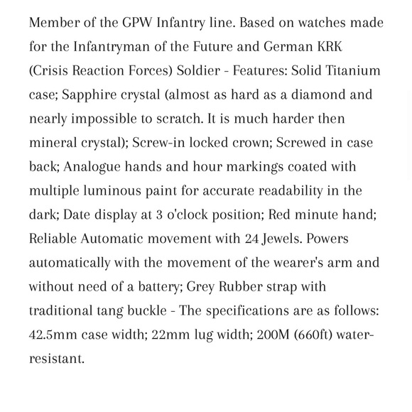 GPW German Military Titanium Watch - Battery powered - Picture 10 of 11